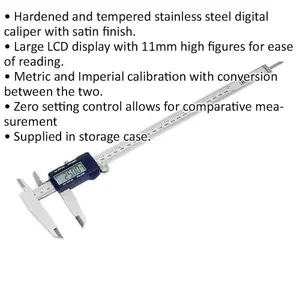 300mm Digital Vernier Calipers - Hardened & Tempered - LCD Display - Case