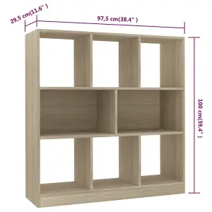 Berkfield Book Cabinet Sonoma Oak 97.5x29.5x100 cm Engineered Wood