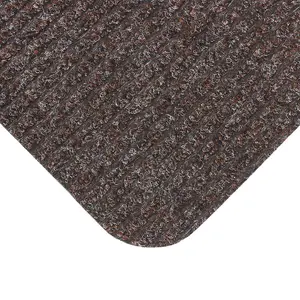 JVL Delta Scraper Doormat, 40x70cm, Brown