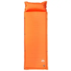 Self Inflating Camping Mattress with Pillow 1-Person Orange