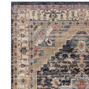 Traditional Persian Floral Bordered  Easy to clean Rug for Dining Room Bed Room and Living Room-120cm X 170cm