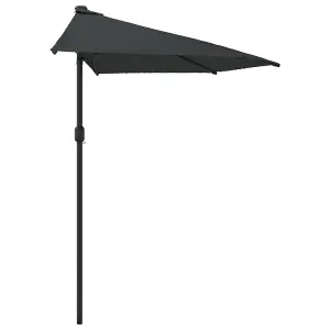 Berkfield Balcony Parasol with Aluminium Pole Anthracite 270x135 cm Half