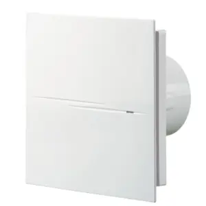 Blauberg Calm Design Low Noise Energy Efficient Bathroom Extractor Fan White 100mm Pull Cord