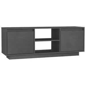 vidaXL TV Cabinet Grey 110x30x40 cm Solid Pinewood