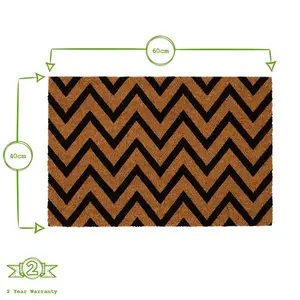 Nicola Spring - Coir Door Mats - 60 x 40cm - Zig Zag (Set of 2)