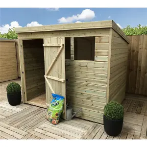 7 x 6 Garden Shed Pressure Treated T&G PENT Wooden Garden Shed - 2 Windows + Single Door (7' x 6' / 7ft x 6ft) (7x6)