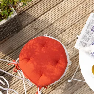 Harbour Housewares - Round Garden Chair Seat Cushions - Paprika - Pack of 6