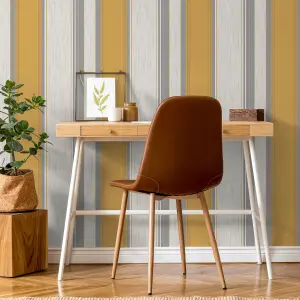 Crown Synergy Stripe Mustard Wallpaper M1721