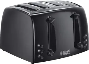 Russell Hobbs Textures 4 Slice Toaster (Extra Wide Slots, 6 Browning Levels,Cancel & Reheat Function With Indicator Lights, Removable Crumb Tray,