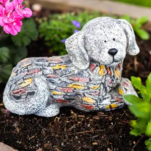 Dog Garden Ornament with Stone Effect