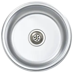 Berkfield Kitchen Sink with Strainer and Trap Stainless Steel