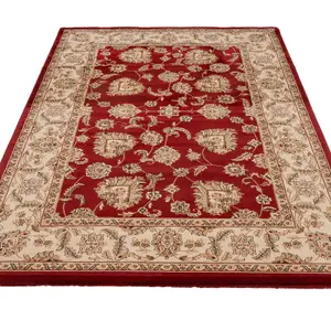 Gold Red Classical Oriental Floral Area Rug 160cm x 230cm