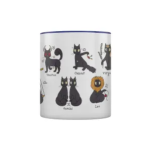 Spooky Cat A Guide To Horoscopes Inner Two Tone Mug White/Blue/Grey (One Size)