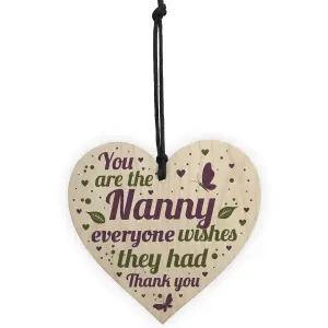 Red Ocean Christmas Gifts For Nan Nanny Wooden Heart Xmas Gifts For Her Grandparent Keepsake Plaque