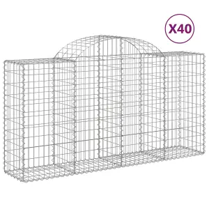 Berkfield Arched Gabion Baskets 40 pcs 200x50x100/120 cm Galvanised Iron