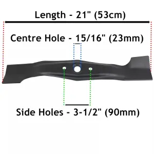 SPARES2GO Rotary Blade for Honda HRB535 HRB536 HRD535 HRG536 Lawnmower (53cm, Pack of 2)