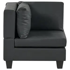 5-Seater Modular Faux Leather Sofa Black UNSTAD