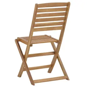 Set of 6 Garden Chairs TOLVE Acacia Wood Light Wood