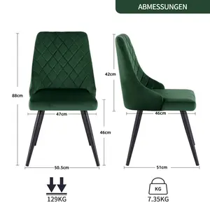 Clocher Upholstered Chair (Set of 2) Dark green