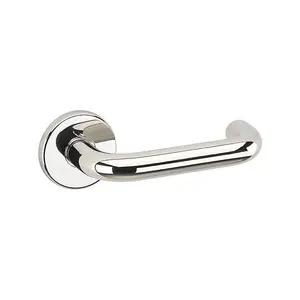 URBNLIVING 125mm Length 8 Pcs Return Metal & Polished Nickel Rose Lever Latch Door Handle Set