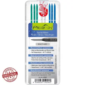 Pica Plumbers Master Set 3030 Pencil 150/46 Deep Hole Pen White and Red Marker