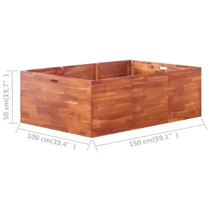 Berkfield Garden Raised Bed Acacia Wood 150x100x50 cm