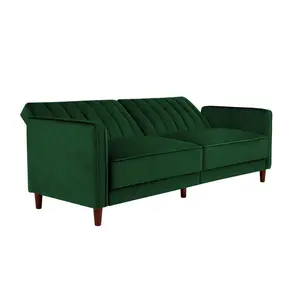 Bosco 3 Seater Velvet Reclining Sleeper Green Velvet