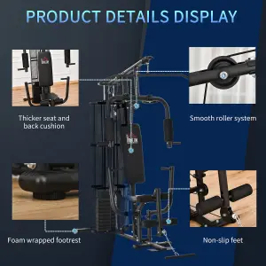 HOMCOM Multifunction Home Gym Weight Training Station Machine Black