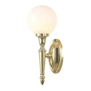 IP44 Wall Light Globe Shaped Glass Shade LED Included Polished Brass LED G9 3.5W