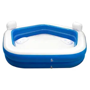 Large Inflatable Family Lounge Pool with 2 Cupholders