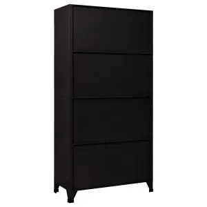 Berkfield Locker Cabinet Black 90x45x180 cm Steel