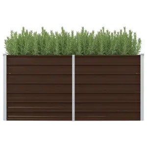 Berkfield Raised Garden Bed Brown 160x80x77 cm Galvanised Steel