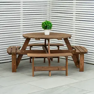 Woodside 8 Seater Round Pressure Treated Bench