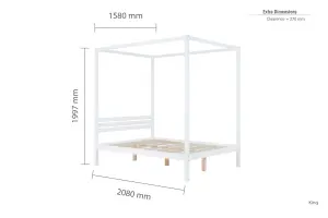 Birlea Mercia Four Poster King Bed White