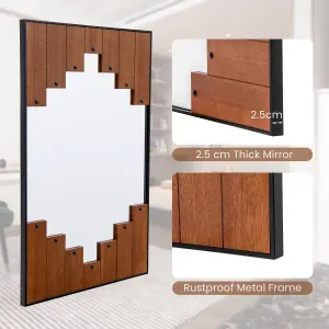 Costway Piano Key-Shaped Framed Decoration Rectangle Wall Mirror Makeup Vanity Mirror