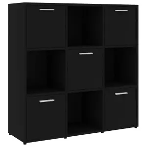 Berkfield Book Cabinet Black 90x30x90 cm Engineered Wood