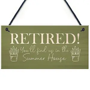 Red Ocean Summerhouse Sign Novelty Retirement Gift Hanging Door Garden Sign Shed Sign Gift For Him Her Friendship Gift