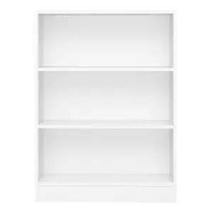 Basic Low Wide Bookcase (2 Shelves) in White