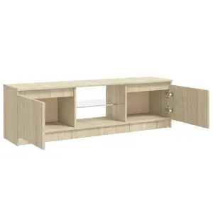 vidaXL TV Cabinet with LED Lights Sonoma Oak 120x30x35.5 cm