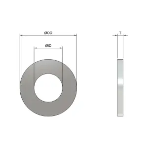 M8 Flat Form A Washers Solid Brass Zinc DIN 125A Pack of 10