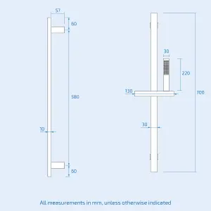 Concealed 2 Way Thermostatic Shower Mixer Handset Slider Rail Bath Filler