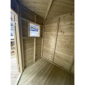 6 x 6 Wooden CORNER Pressure Treated Garden Shed / Workshop + Windows (6' x 6' / 6ft x 6ft) (6x6)