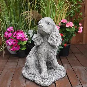 Cocker Spaniel Dog Stone Cast Garden Ornament