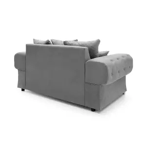 Verona 2 Seater Sofa in Light Grey Linen Fabric