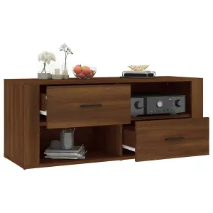 Berkfield TV Cabinet Brown Oak 100x35x40 cm Engineered Wood