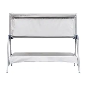 Snoozie Folding Travel Cot with Mattress Light Grey