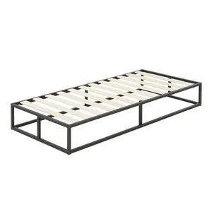 Dekker Minimal Metal Bed - 25 cm High Black / Single (3')