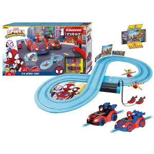 Marvel Spiderman Race Track Playset for Toddlers, Toy Cars with Remote Controller - 93CM Long Track