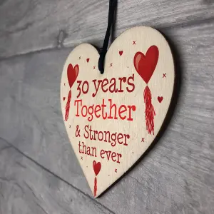 30th Anniversary Gift Wood Heart Perfect Gift For Husband And Wife Him Her Keepsake