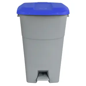 Pedal Operated Recycling Bin - 60 Litre - Blue Lid